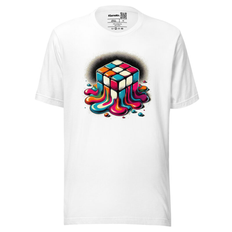 Schmelzender vintage Zauberwürfel Unisex-T-Shirt
