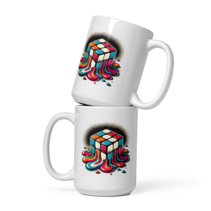 Schmelzender vintage Zauberwürfel Tasse