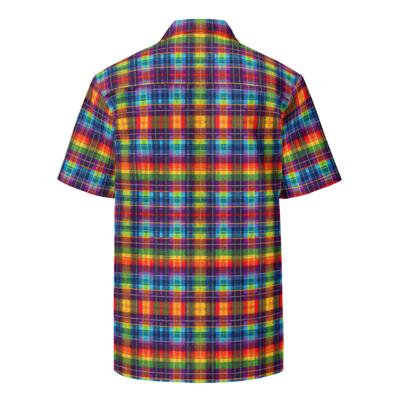 Buntes Karo-Muster – Regenbogen-Tartan Allover-Unisex-Hemd – Hemden – klamottn.de