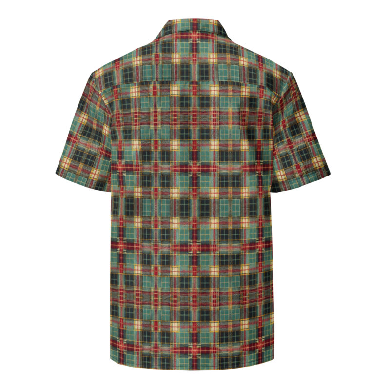 Rustikales Tartan-Muster in Rot, Blau und Beige Allover-Unisex-Hemd – Hemden – klamottn.de