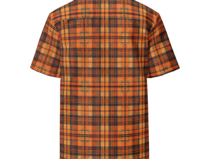 Klassisches Schottenkaro in Orange und Schwarz Allover-Unisex-Hemd – Hemden – klamottn.de Klassisches Schottenkaro in Orange und Schwarz Allover-Unisex-Hemd – Hemden – klamottn.de