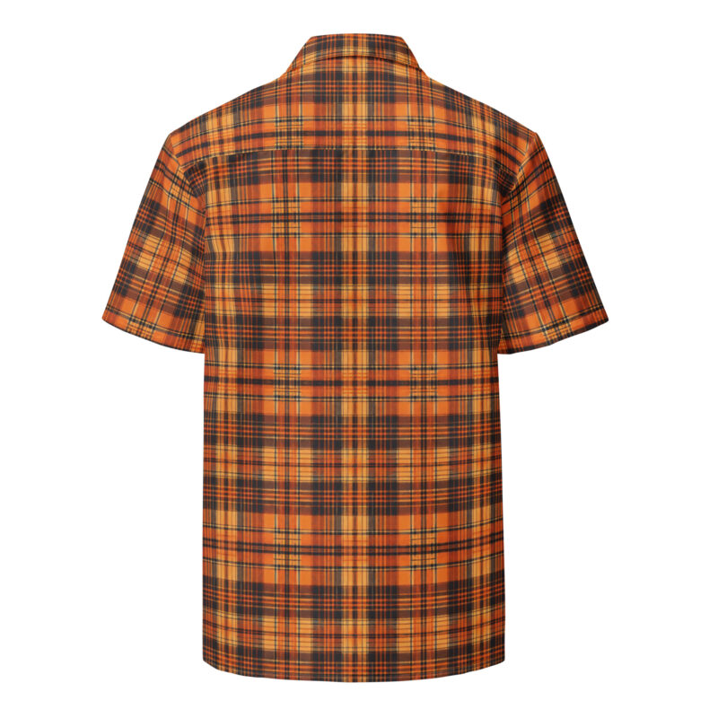 Klassisches Schottenkaro in Orange und Schwarz Allover-Unisex-Hemd – Hemden – klamottn.de