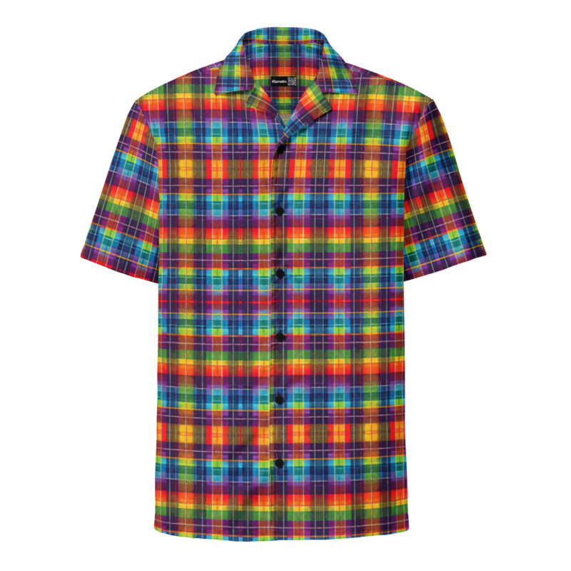 Buntes Karo-Muster – Regenbogen-Tartan Allover-Unisex-Hemd – Hemden – klamottn.de