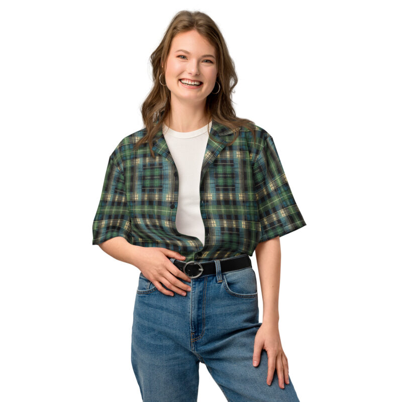 Klassisches Schottenkaro in Blau und Grün Allover-Unisex-Hemd – Hemden – klamottn.de