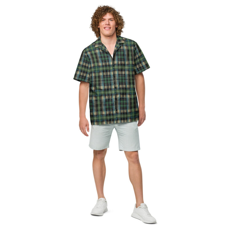 Klassisches Schottenkaro in Blau und Grün Allover-Unisex-Hemd – Hemden – klamottn.de