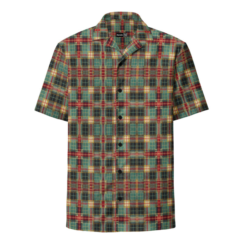 Rustikales Tartan-Muster in Rot, Blau und Beige Allover-Unisex-Hemd – Hemden – klamottn.de