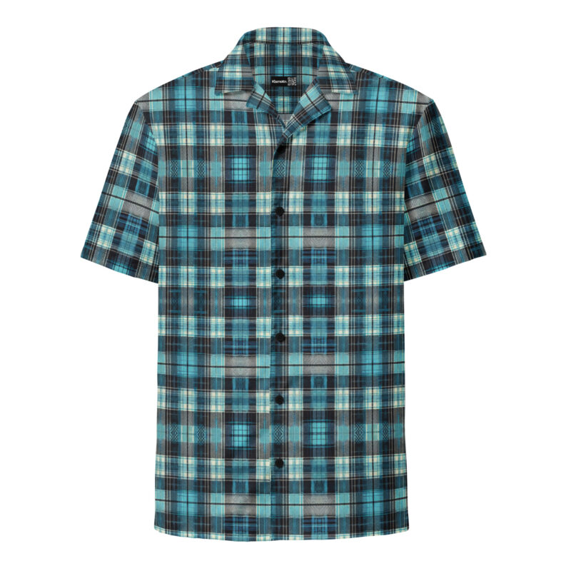 Klassisches Tartan-Muster in Blau und Schwarz Allover-Unisex-Hemd – Hemden – klamottn.de