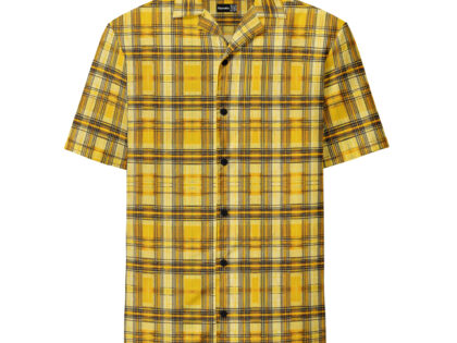 Lebendiges Tartan-Muster in Gelb und Schwarz Allover-Unisex-Hemd – Hemden – klamottn.de Lebendiges Tartan-Muster in Gelb und Schwarz Allover-Unisex-Hemd – Hemden – klamottn.de