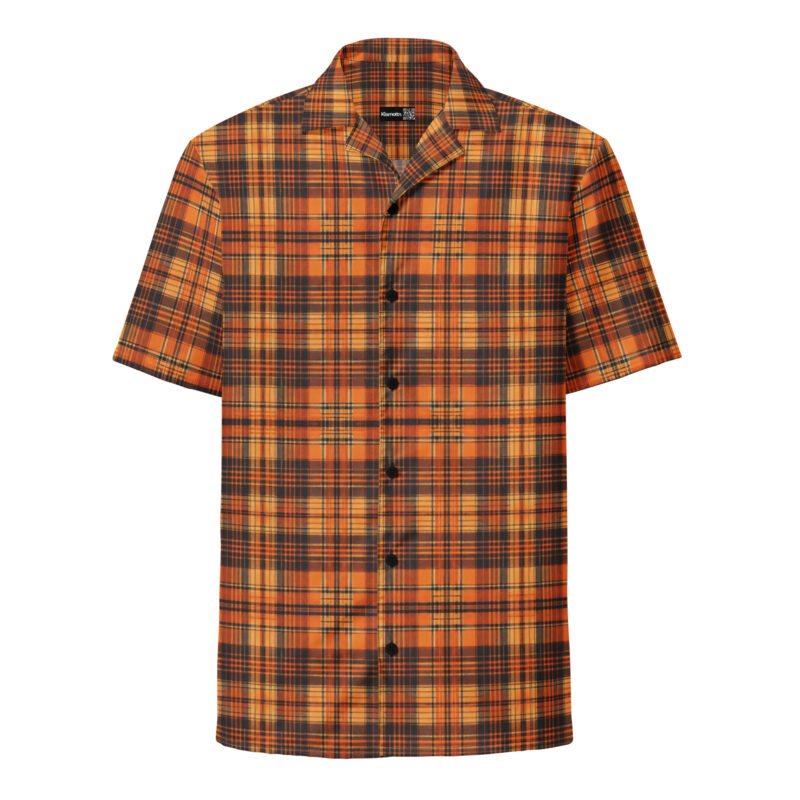 Klassisches Schottenkaro in Orange und Schwarz Allover-Unisex-Hemd – Hemden – klamottn.de