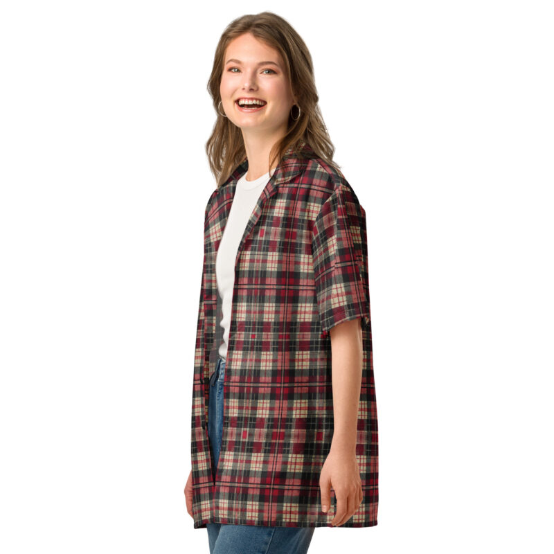 Klassisches Schottenkaro in Rot und Schwarz Allover-Unisex-Hemd – Hemden – klamottn.de
