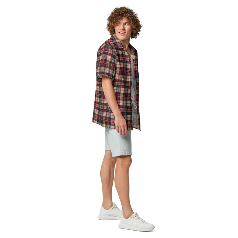 Klassisches Schottenkaro in Rot und Schwarz Allover-Unisex-Hemd – Hemden – klamottn.de