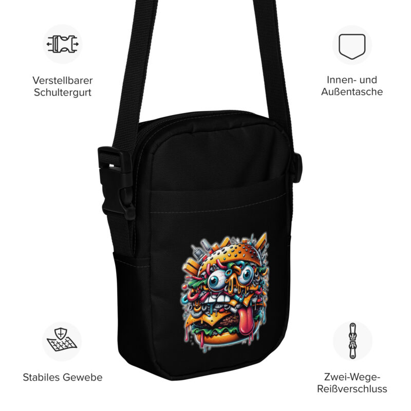 Verrückter Burger Umhängetasche – Accessoires – klamottn.de