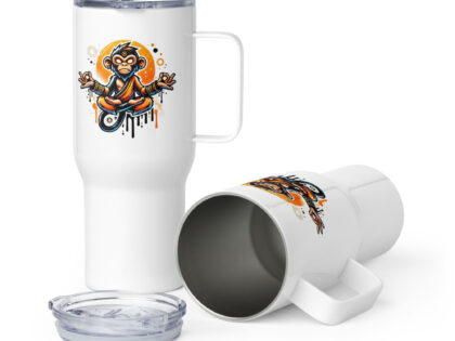 Meditierender Affe Reisebecher mit Griff – Accessoires – klamottn.de Meditierender Affe Reisebecher mit Griff – Accessoires – klamottn.de
