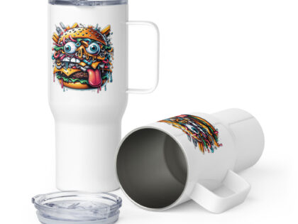 Verrückter Burger Reisebecher mit Griff – Accessoires – klamottn.de Verrückter Burger Reisebecher mit Griff – Accessoires – klamottn.de