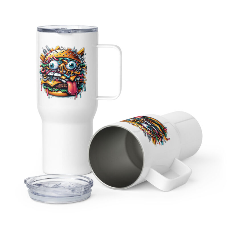 Verrückter Burger Reisebecher mit Griff – Accessoires – klamottn.de