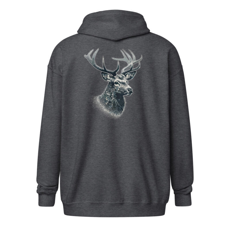 Majestätischer Hirsch im Mosaik-Stil Unisex-Zip-Hoodie