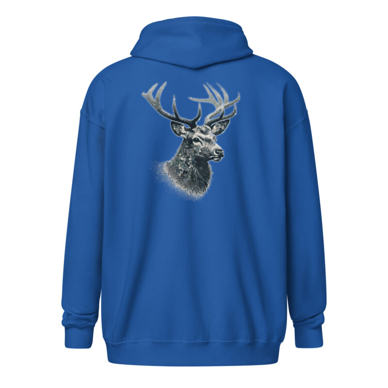 Majestätischer Hirsch im Mosaik-Stil Unisex-Zip-Hoodie