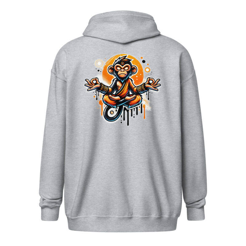 Meditierender Affe Unisex-Zip-Hoodie – Jacken – klamottn.de
