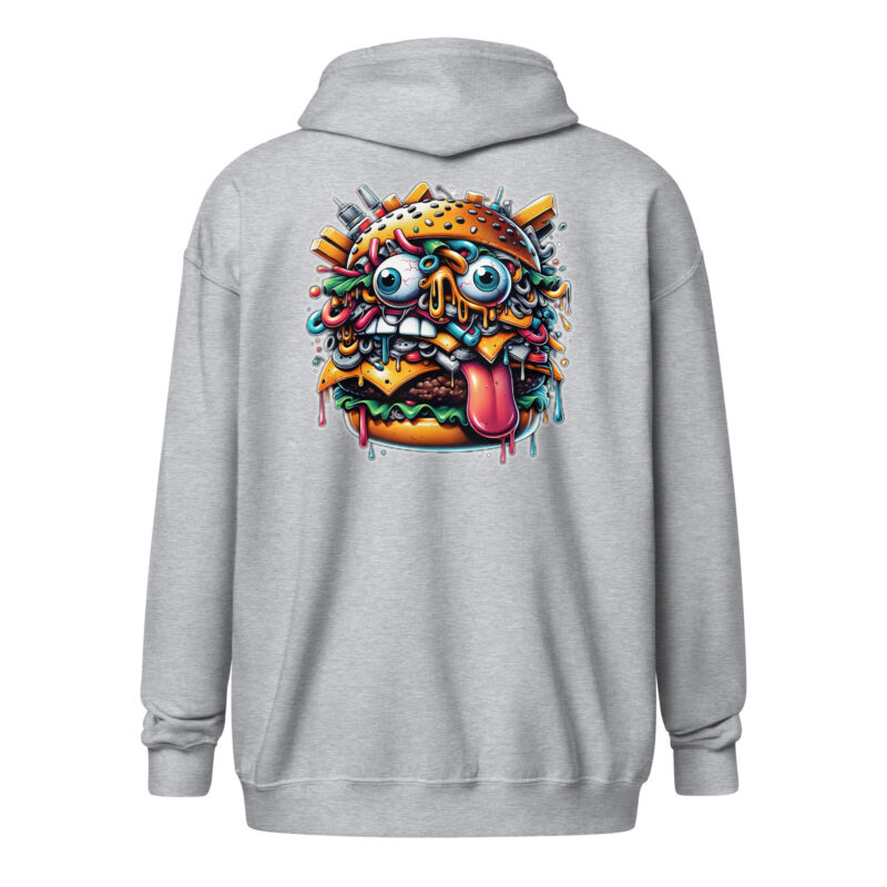 Verrückter Burger Unisex-Zip-Hoodie – Jacken – klamottn.de