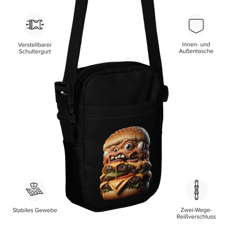 Verrückter Monster-Burger Umhängetasche