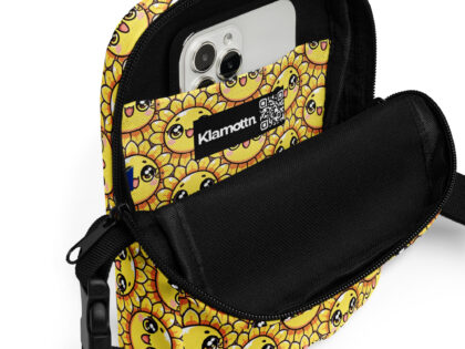 Kawaii Sonnenblume mit großen Glubschaugen Umhängetasche – Accessoires – klamottn.de