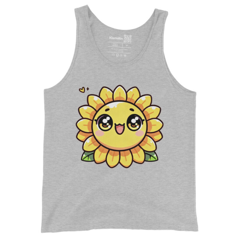 Kawaii Sonnenblume mit großen Glubschaugen Unisex-Tank-Top – Tank Tops – klamottn.de