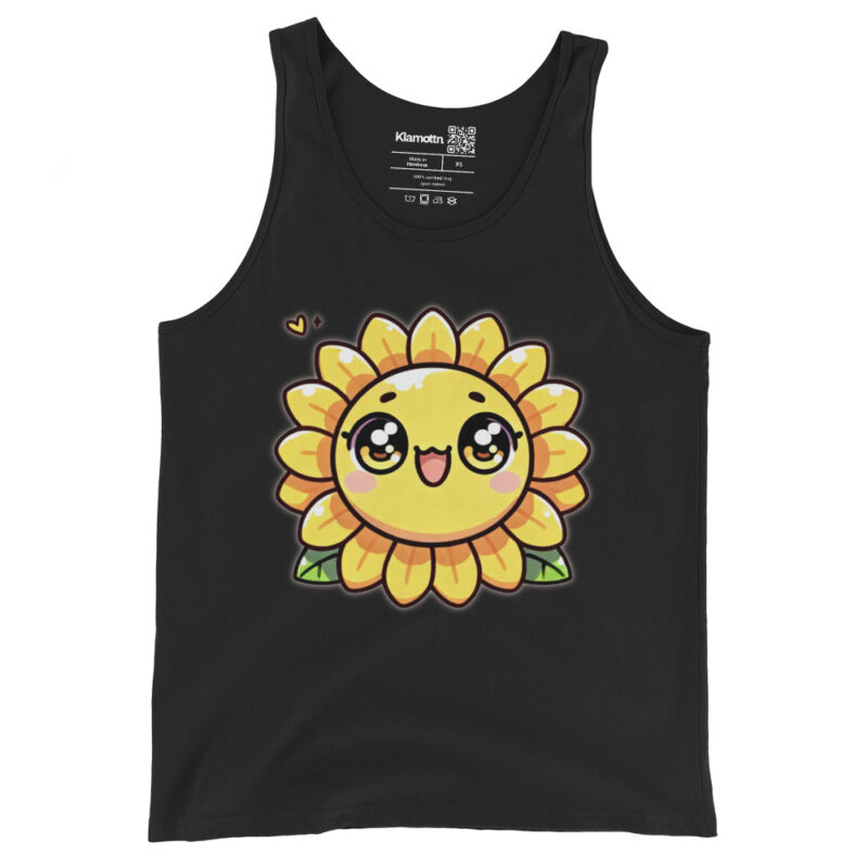Kawaii Sonnenblume mit großen Glubschaugen Unisex-Tank-Top – Tank Tops – klamottn.de