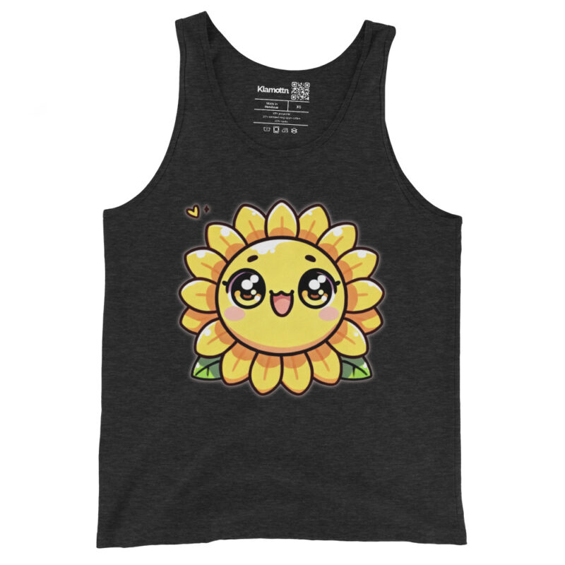 Kawaii Sonnenblume mit großen Glubschaugen Unisex-Tank-Top – Tank Tops – klamottn.de