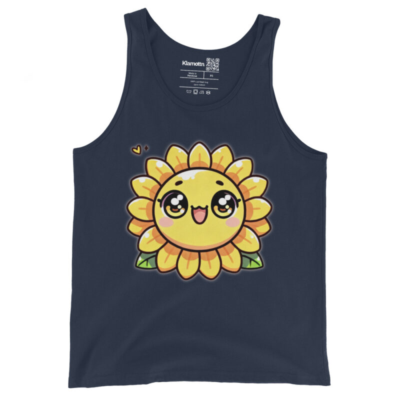 Kawaii Sonnenblume mit großen Glubschaugen Unisex-Tank-Top – Tank Tops – klamottn.de