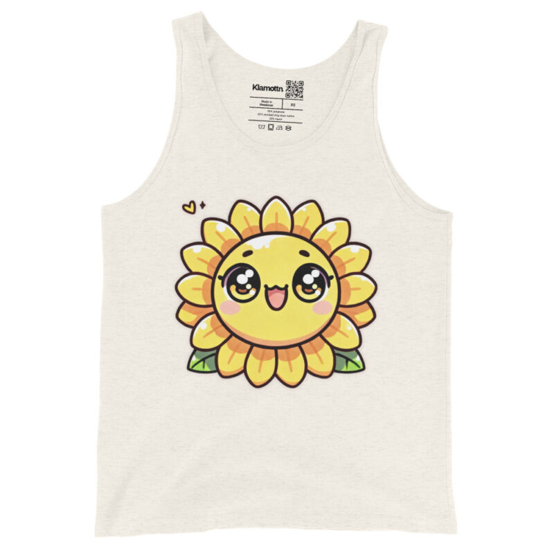 Kawaii Sonnenblume mit großen Glubschaugen Unisex-Tank-Top – Tank Tops – klamottn.de
