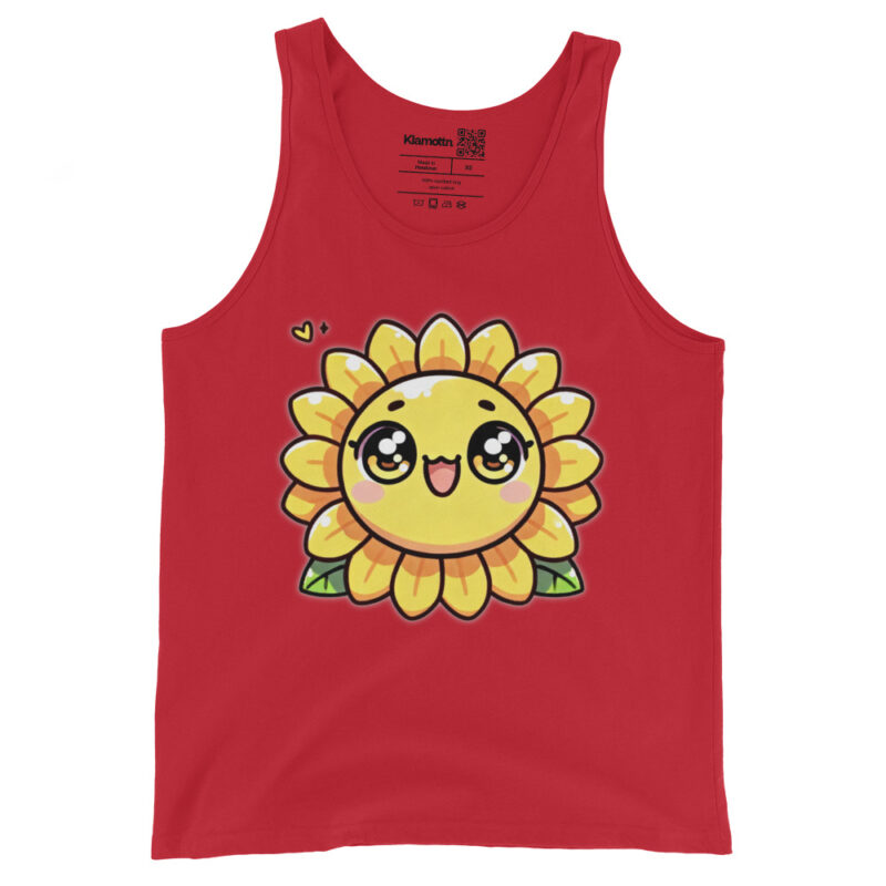 Kawaii Sonnenblume mit großen Glubschaugen Unisex-Tank-Top – Tank Tops – klamottn.de
