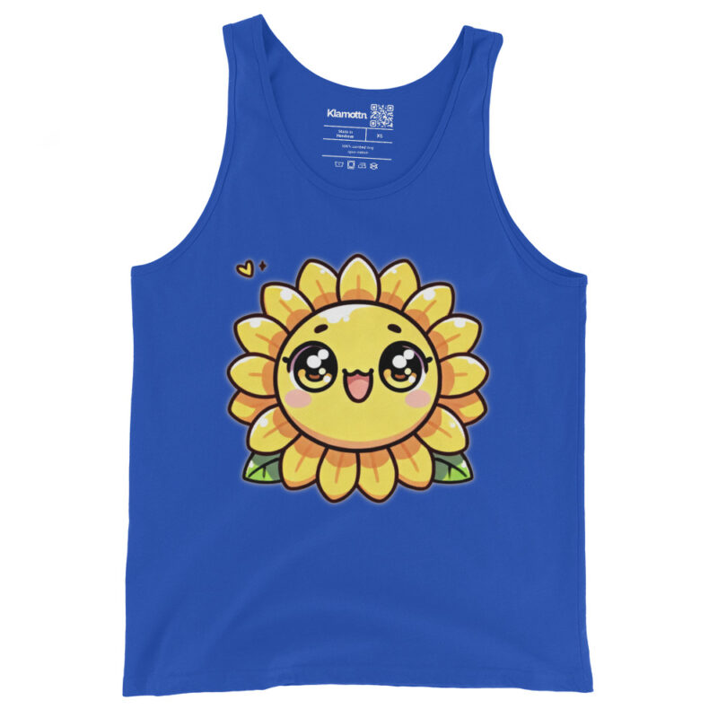 Kawaii Sonnenblume mit großen Glubschaugen Unisex-Tank-Top – Tank Tops – klamottn.de