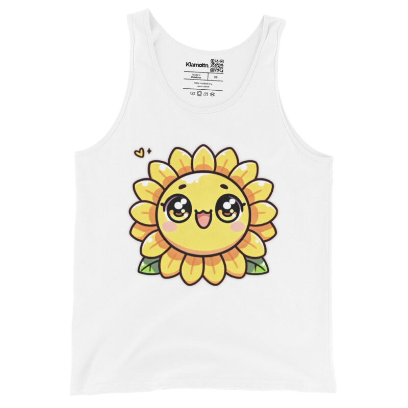 Kawaii Sonnenblume mit großen Glubschaugen Unisex-Tank-Top – Tank Tops – klamottn.de