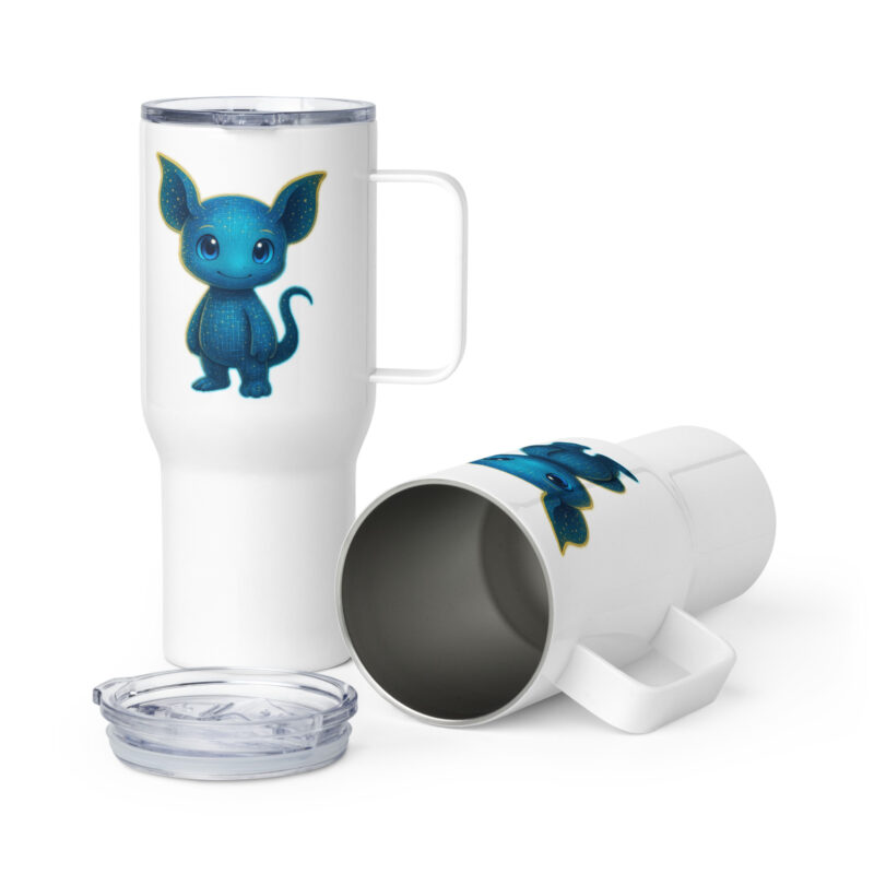 Digital star friend travel mug with handle