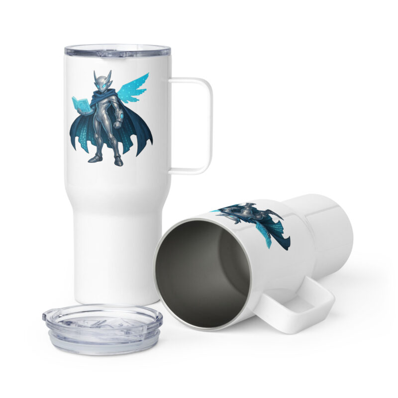 Digital guard of the knowledge travel mug with handle