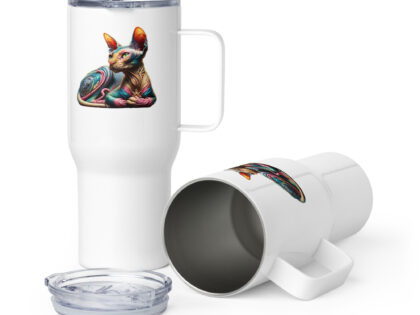 Psychedelische Sphinxkatze Reisebecher mit Griff – Accessoires – klamottn.de Psychedelische Sphinxkatze Reisebecher mit Griff – Accessoires – klamottn.de