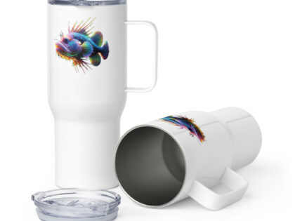 Neon-Stachel-Fisch Reisebecher mit Griff – Accessoires – klamottn.de Neon-Stachel-Fisch Reisebecher mit Griff – Accessoires – klamottn.de