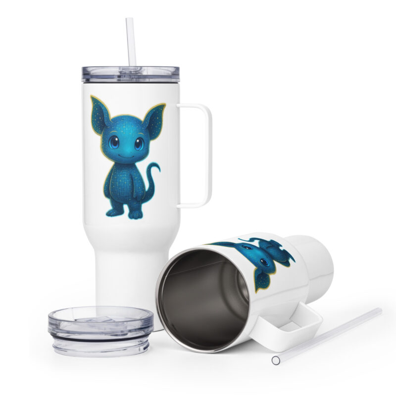 Digital star friend travel mug with handle