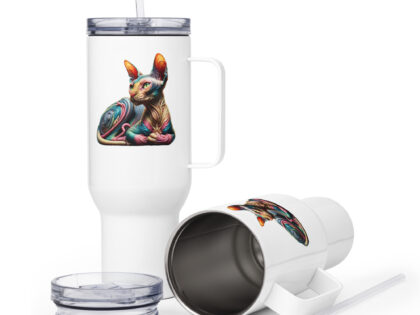 Psychedelische Sphinxkatze Reisebecher mit Griff – Accessoires – klamottn.de Psychedelische Sphinxkatze Reisebecher mit Griff – Accessoires – klamottn.de