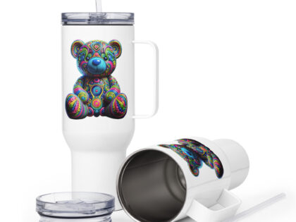Bunter Psychedelic-Teddy Thermobecher – Accessoires – klamottn.de Bunter Psychedelic-Teddy Thermobecher – Accessoires – klamottn.de