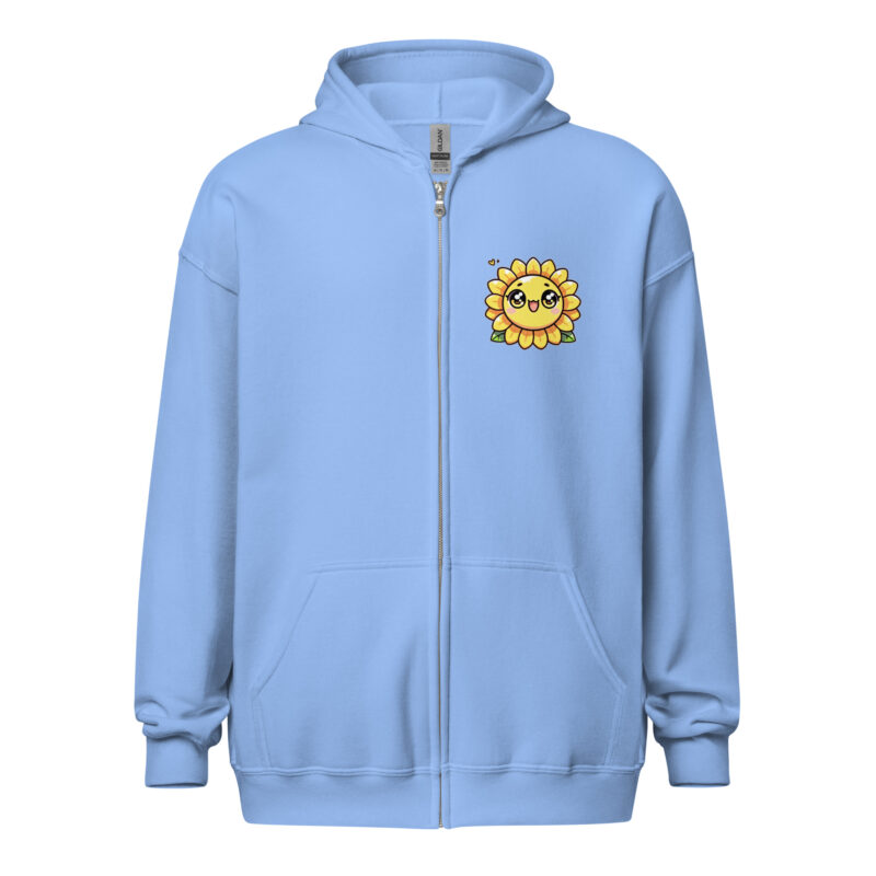 Kawaii sunflower with large glub show unisex-czip-hoodie