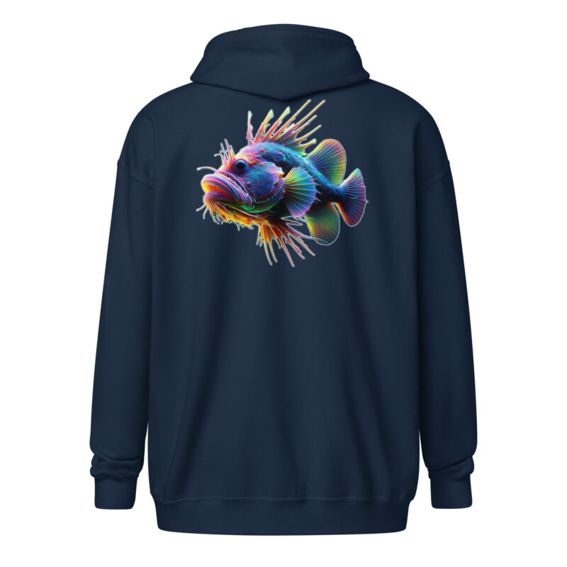 Neon-Stachel-Fisch Unisex-Zip-Hoodie