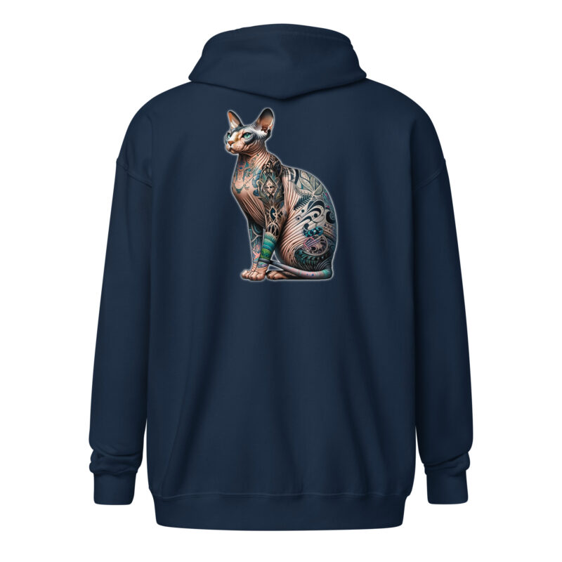 Majestätische Sphynx-Katze Unisex-Zip-Hoodie