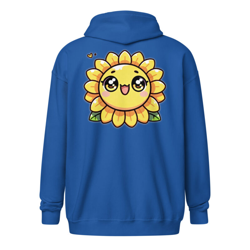 Kawaii sunflower with large glub show unisex-czip-hoodie
