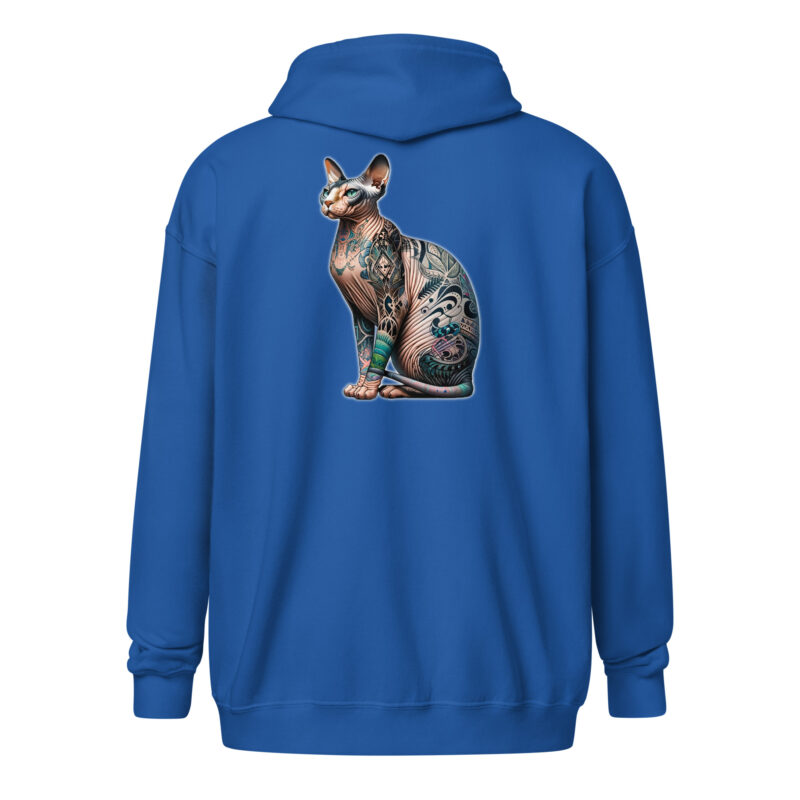 Majestätische Sphynx-Katze Unisex-Zip-Hoodie