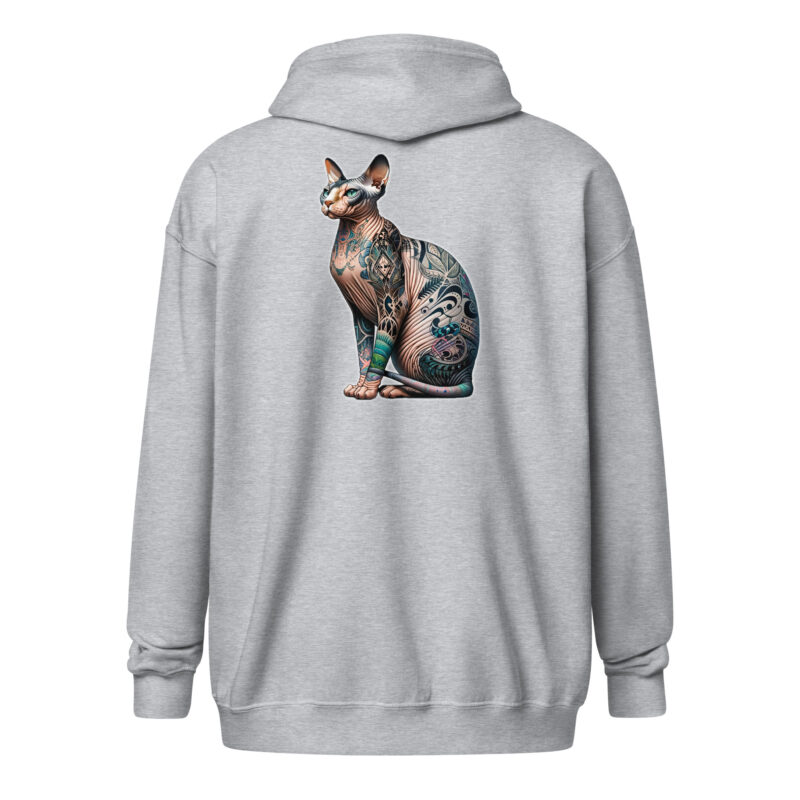 Majestätische Sphynx-Katze Unisex-Zip-Hoodie