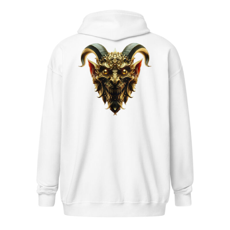 Goldener Dämonkopf Unisex-Zip-Hoodie