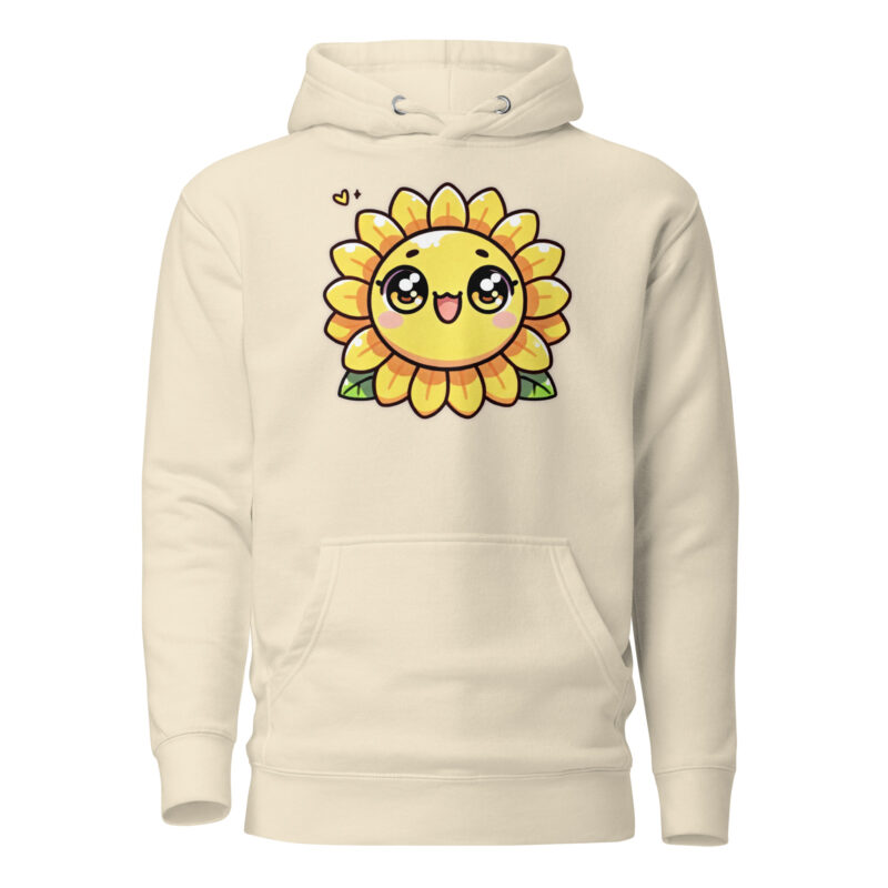 Kawaii Sonnenblume mit großen Glubschaugen Unisex-Hoodie