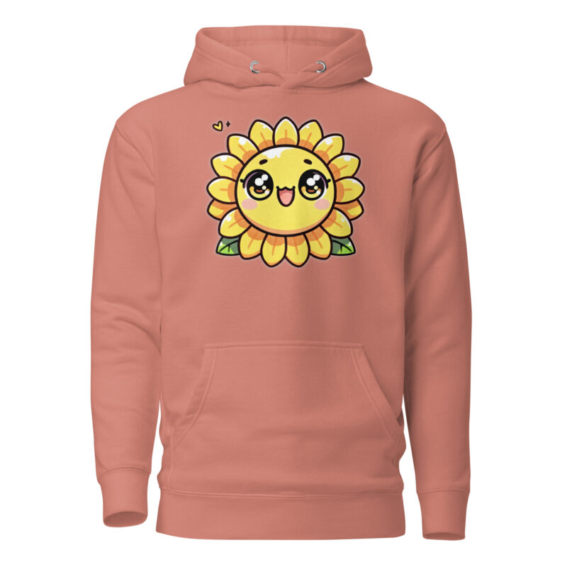 Kawaii Sonnenblume mit großen Glubschaugen Unisex-Hoodie