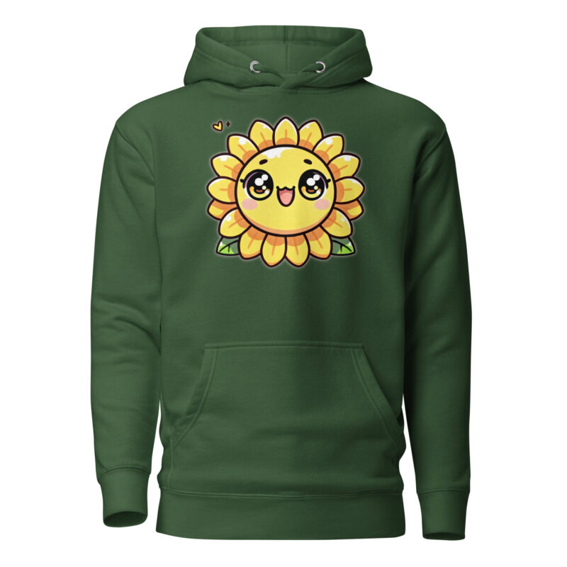 Kawaii Sonnenblume mit großen Glubschaugen Unisex-Hoodie
